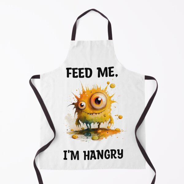 Item preview, Feed Me I'm Hangry Cute Watercolor Bright Yellow and Orange Colors Monster designed and sold by CGSGraphics.