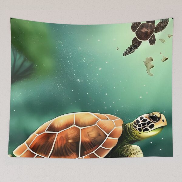 Item preview, Cute turtle wallpaper designed and sold by The Love Quill.