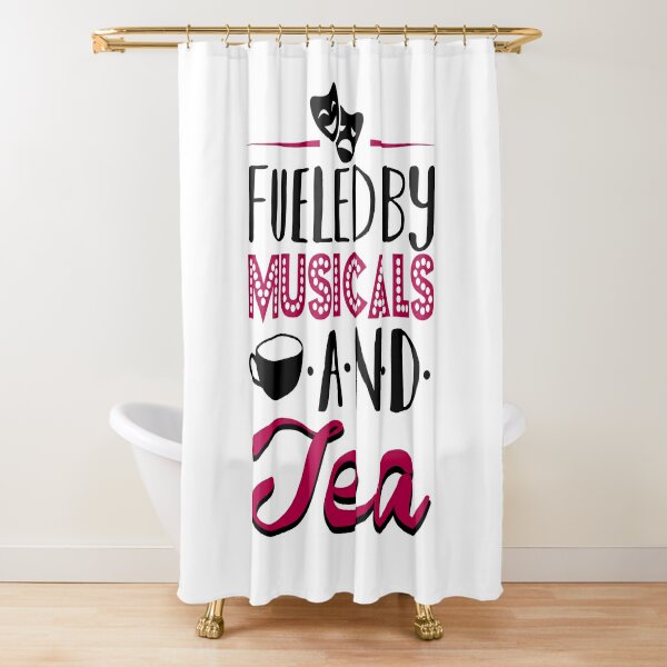 Disover Fueled by Musicals and Tea Shower Curtain