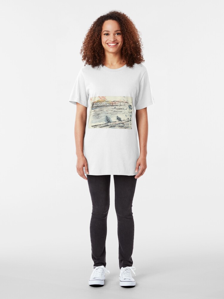 Alternate view of Poetic Brussels: City Pigeons Slim Fit T-Shirt