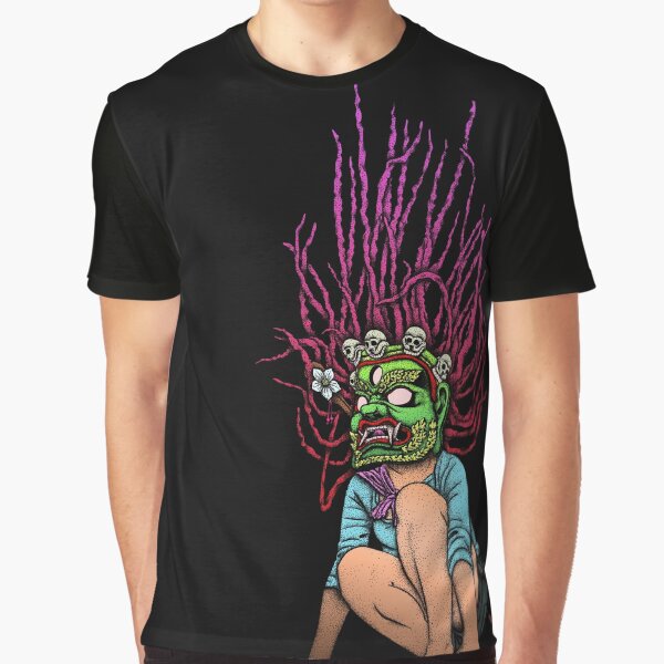 Japanese Oni Mask Graphic T-Shirt