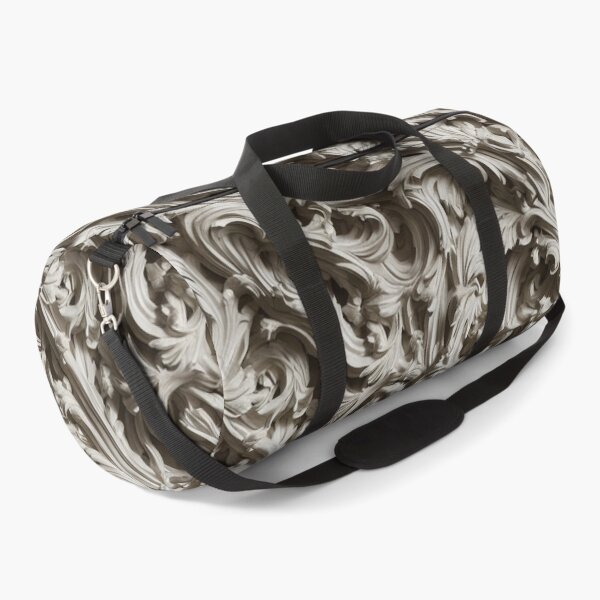 Seamless Leaf Relief Carving X Duffle Bag