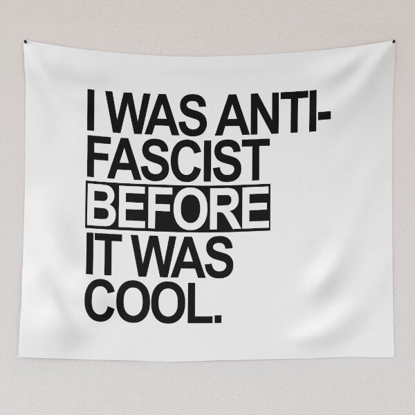 Item preview, I WAS ANTI-FASCIST BEFORE IT WAS COOL (BLACK) designed and sold by Thelittlelord.