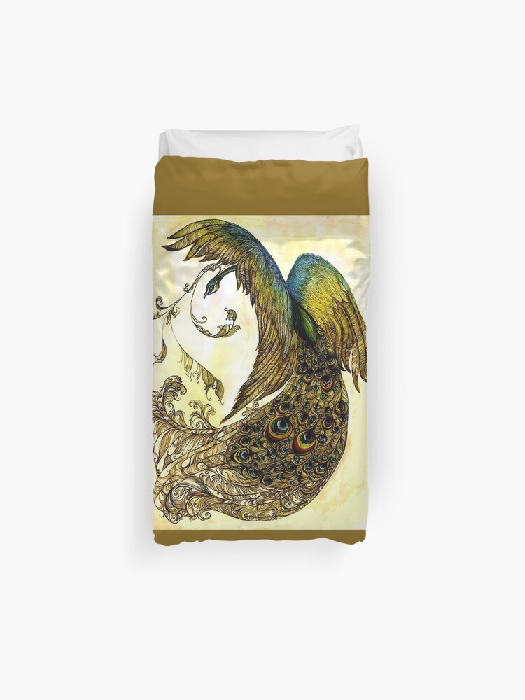 Peacock Vintage Colorful Bird Print Duvet Cover By Posterbobs