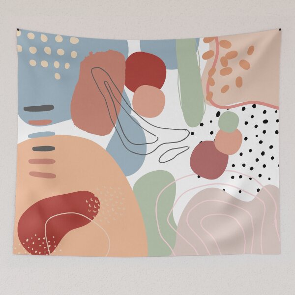 Item preview, Colorful Abstract Shapes Painted Digital Pattern Design designed and sold by luckymooninc.