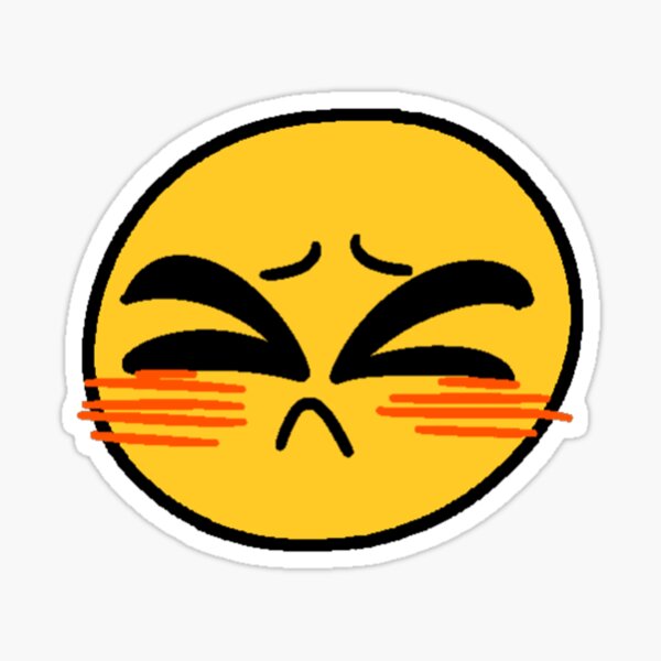 Flustered Emoji Meme Face - Light Orange