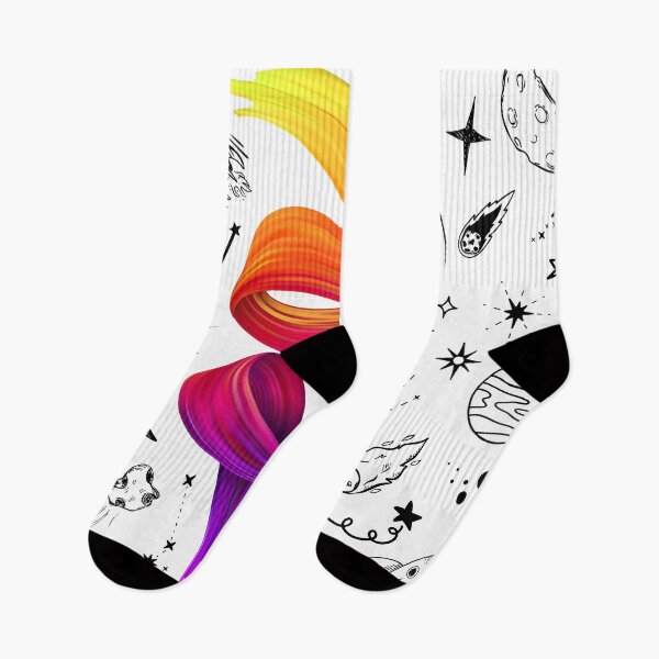 Item preview, Colorful Gradient Brush & Space Doodles art with white background designed and sold by colorsofpixel.