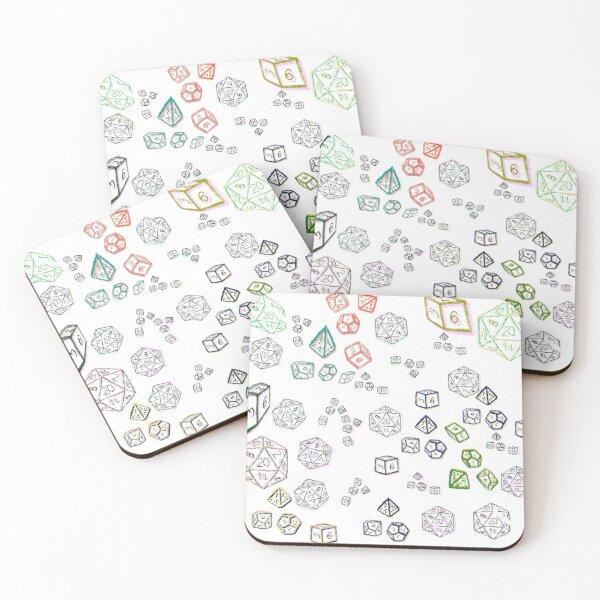 Item preview, Sketched Dice Pool Pattern Multicoloured Green - TTRPG designed and sold by jolabrese.
