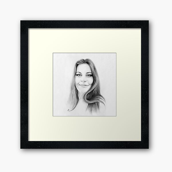 Floor Jansen Pencil Portrait. Framed Art Print