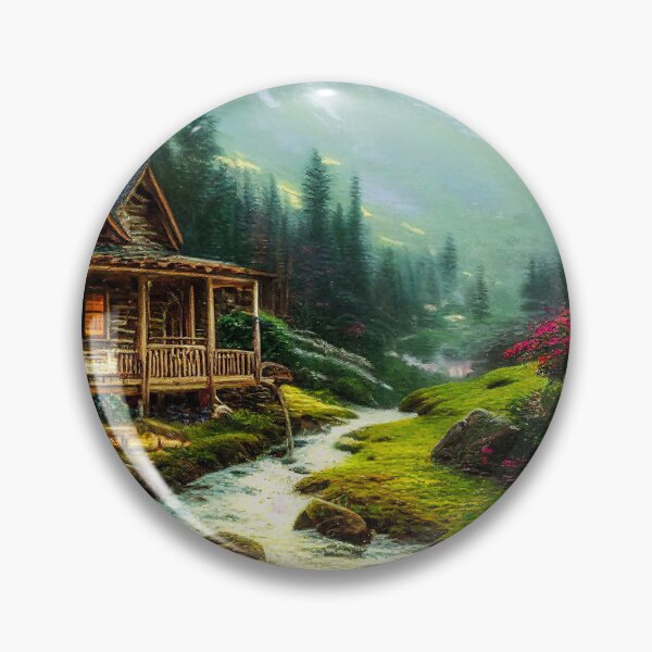 Item preview, Beautiful Country Mountain Cabin by Stream designed and sold by Simularion.