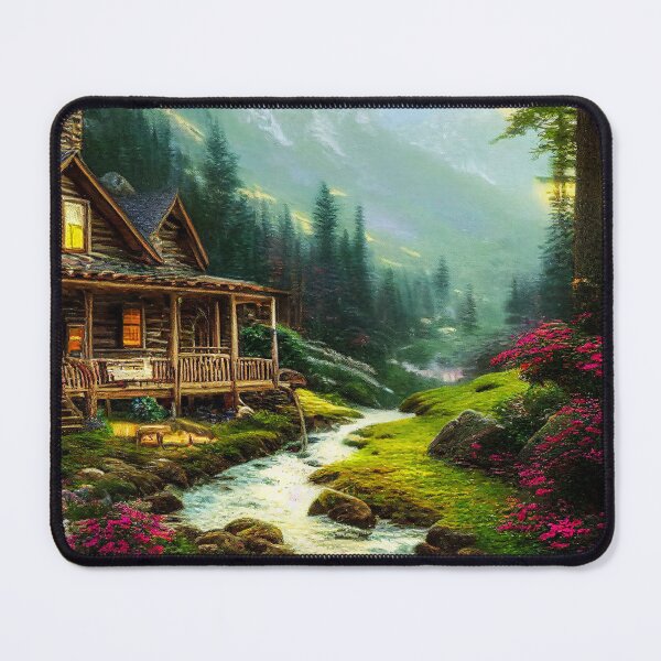Item preview, Beautiful Country Mountain Cabin by Stream designed and sold by Simularion.