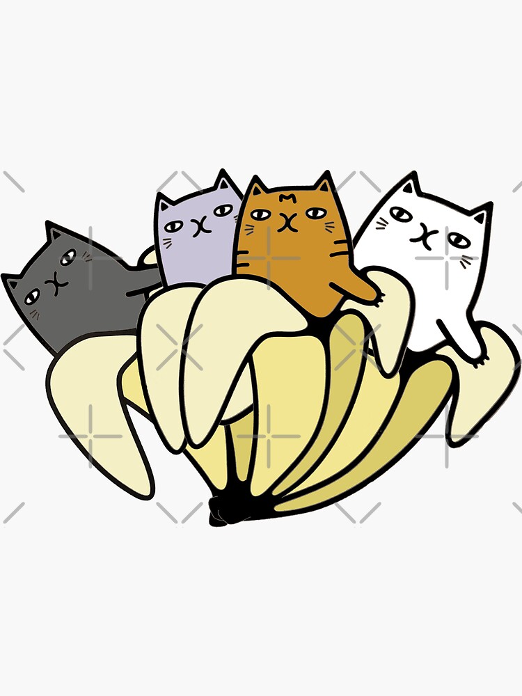 "Bunch of Banana Cats" Sticker for Sale by PurrfectPixels Redbubble