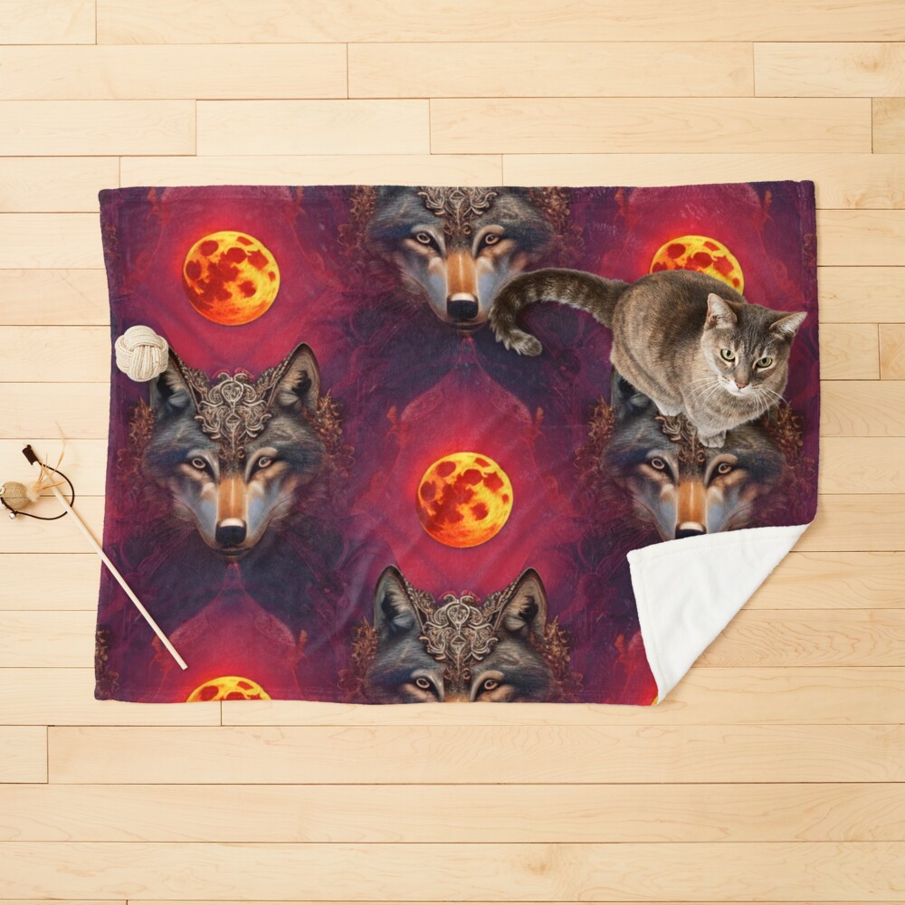 Wolf of the Blood Moon AI Fantasy Pop Art Leggings for Sale by KLP-Magick