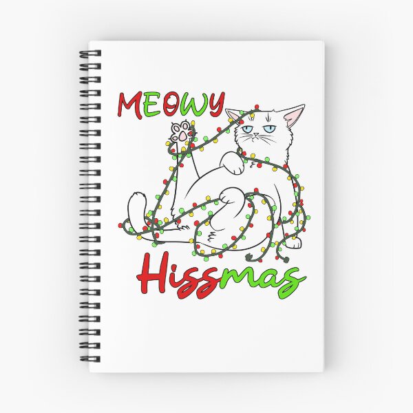 Item preview, Meowy Hissmas Navidad Gato Blanco designed and sold by DanisGarbageArt.