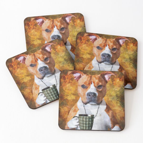 Item preview, AmStaff Drinking Coffee designed and sold by NiftyTees.