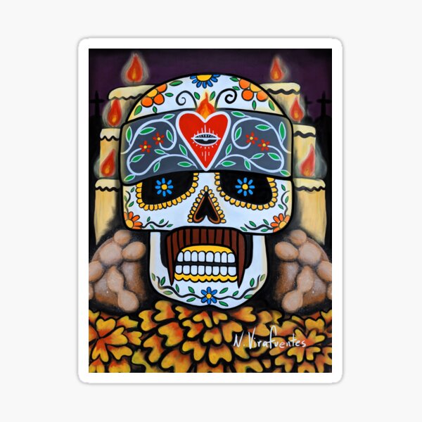 Cholo Sugar Skull Sticker