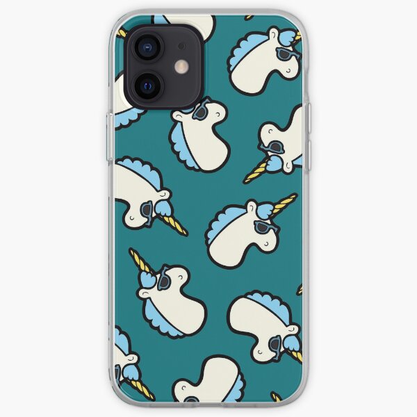Unicorns Are Cool Pattern - Blue iPhone Soft Case