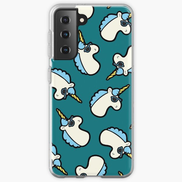 Unicorns Are Cool Pattern - Blue Samsung Galaxy Soft Case