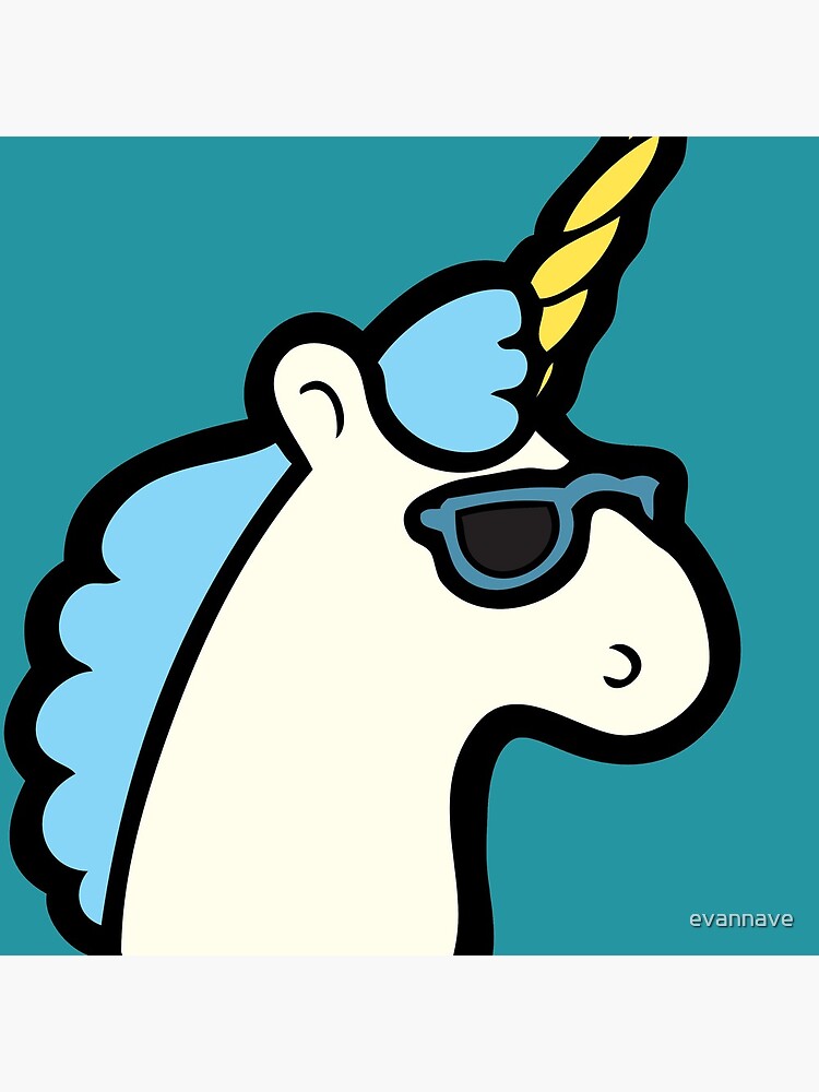 Unicorns Are Cool Pattern - Blue by evannave