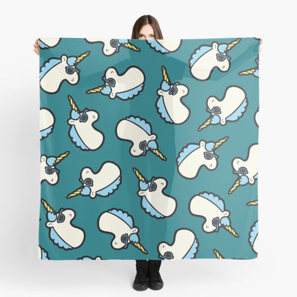 Unicorns Are Cool Pattern - Blue Scarf