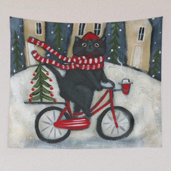 Item preview, Snowy Bicycle Ride designed and sold by KilkennyCat Art.