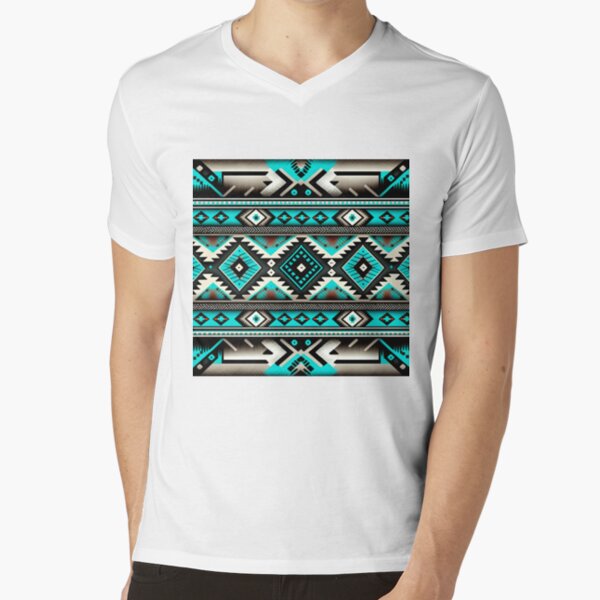 RDHCT112 Blue Aztec Banner Tee - Diamond T Outfitters