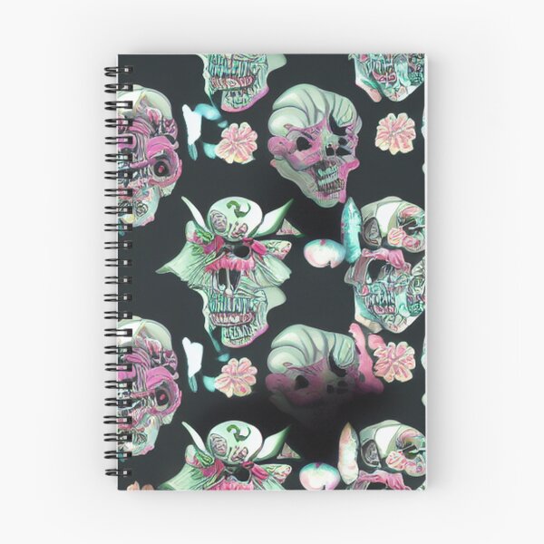 Item preview, Skull Flower Pattern Green and Pink designed and sold by DesignerKin.