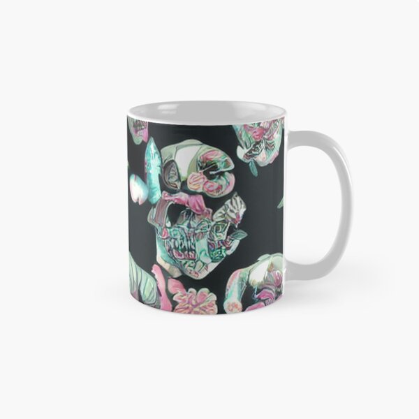 Item preview, Skull Flower Pattern Green and Pink designed and sold by DesignerKin.