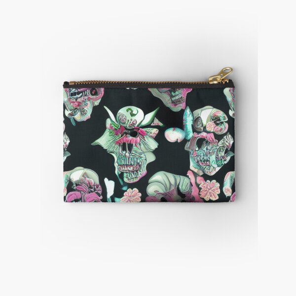 Item preview, Skull Flower Pattern Green and Pink designed and sold by DesignerKin.