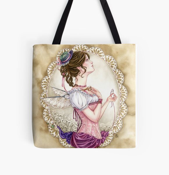 Item preview, Victorian Sewing Fairy with lace and corset designed and sold by Meredith Dillman.