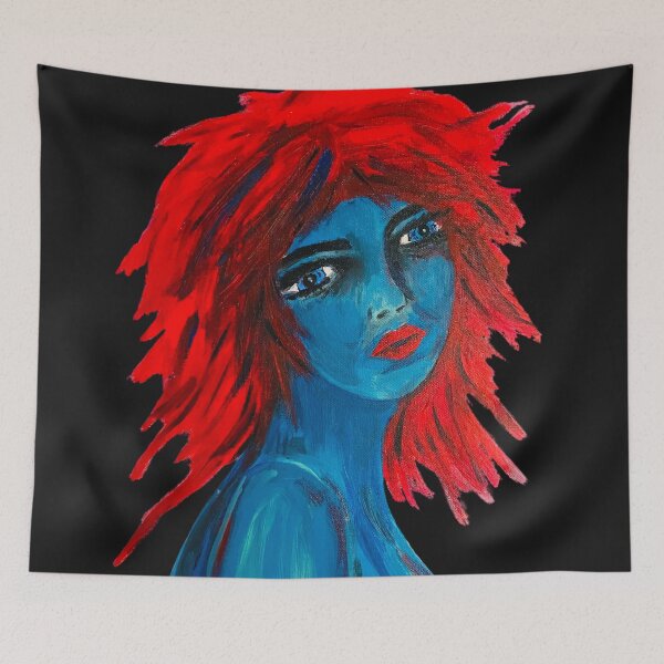 Item preview, Red Hair, Blue Day designed and sold by Raine2Shine.