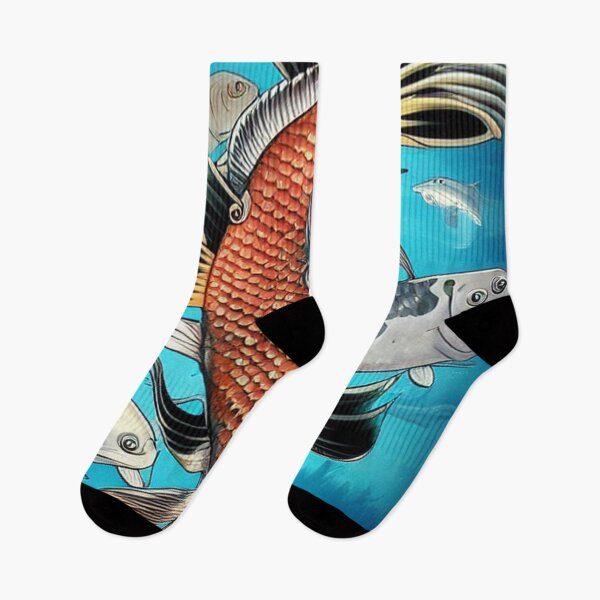 Item preview,  Irezumi Tattoo Style Koi Fish Swimming  designed and sold by DesignerKin.