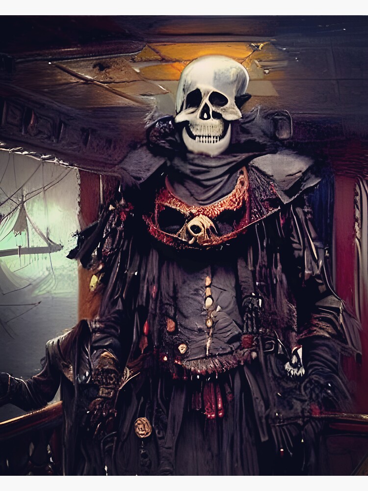 2.75 X 2.75 Holographic Skeleton Pirate Sticker – Skeleton Pirate Art