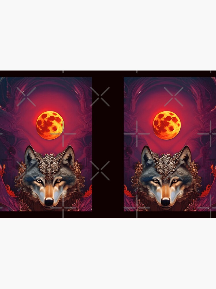 Wolf of the Blood Moon AI Fantasy Pop Art Leggings for Sale by KLP-Magick