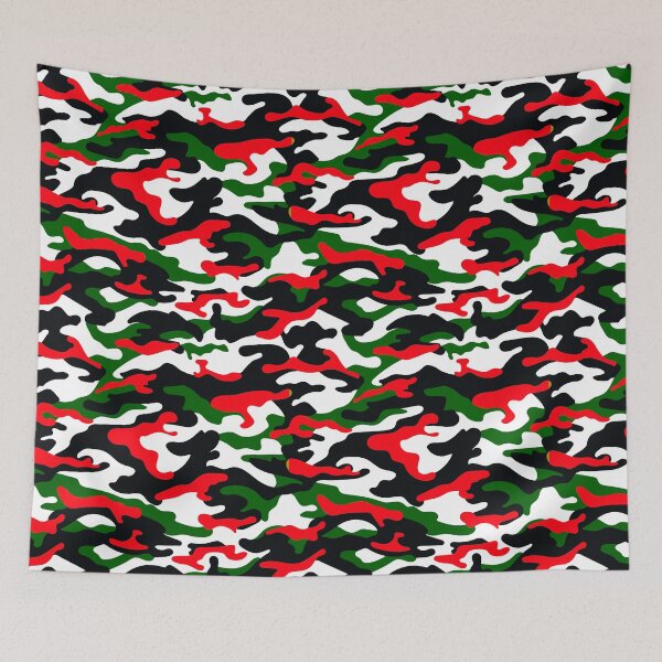 Item preview, Camuflaje navideño con patrón verde y rojo, blanco y negro designed and sold by SaintMari.