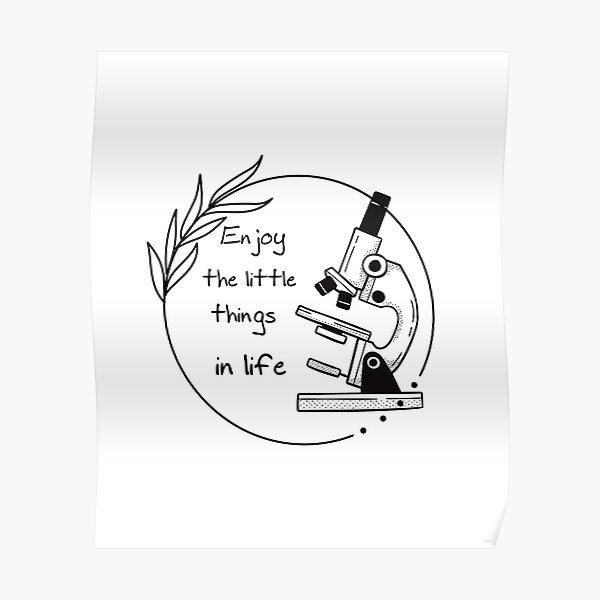 "Funny microscope, microbiologists biology nerd science lab" Poster for