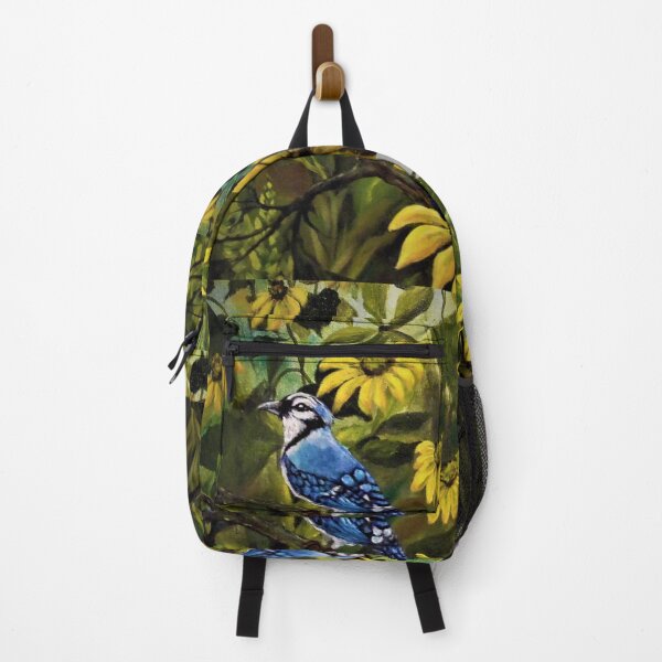 Item preview, Blue Jay Bird in Flowers Painting designed and sold by KVELKY.