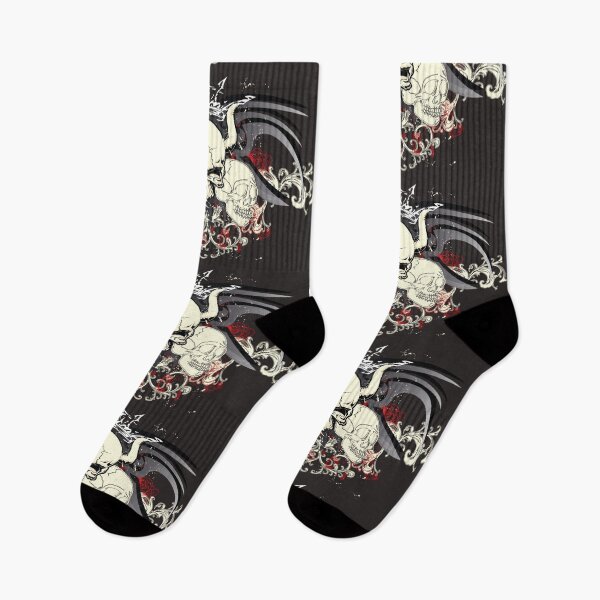 Item preview, Tres calaveras con ala y fondo floral. designed and sold by snowgirlshop.