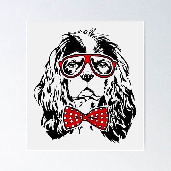 Item preview, Funny Cavalier King Charles Spaniel dog portrait designed and sold by dogarts.