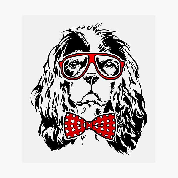 Item preview, Funny Cavalier King Charles Spaniel dog portrait designed and sold by dogarts.