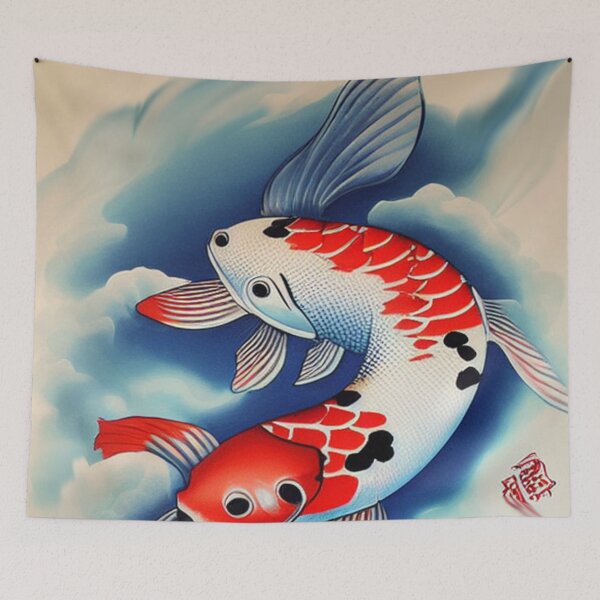 Item preview, Two Headed Koi Fish Irezumi Style designed and sold by DesignerKin.