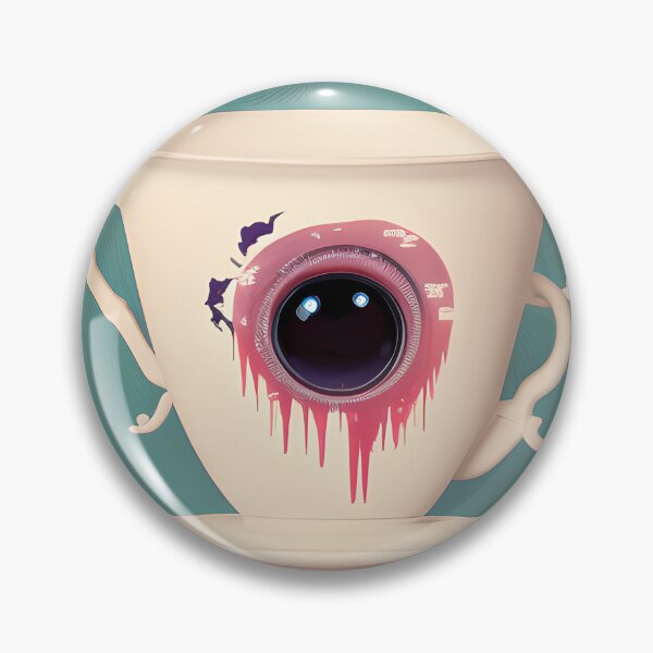 Artikelvorschau, AI Art-Teacup Augapfel surrealer Druck entworfen und verkauft von ashleafjb.