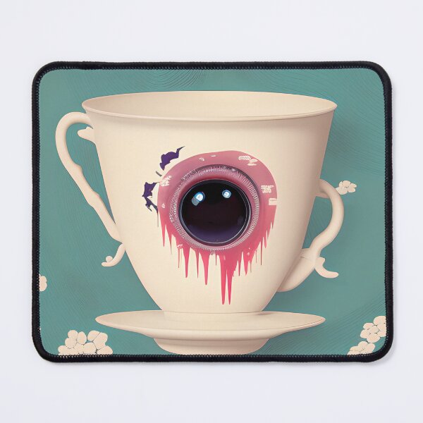 Artikelvorschau, AI Art-Teacup Augapfel surrealer Druck entworfen und verkauft von ashleafjb.