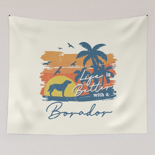 Item preview, Life is Better With Borador Beach Sunset Retro Vintage designed and sold by rafaeltto.