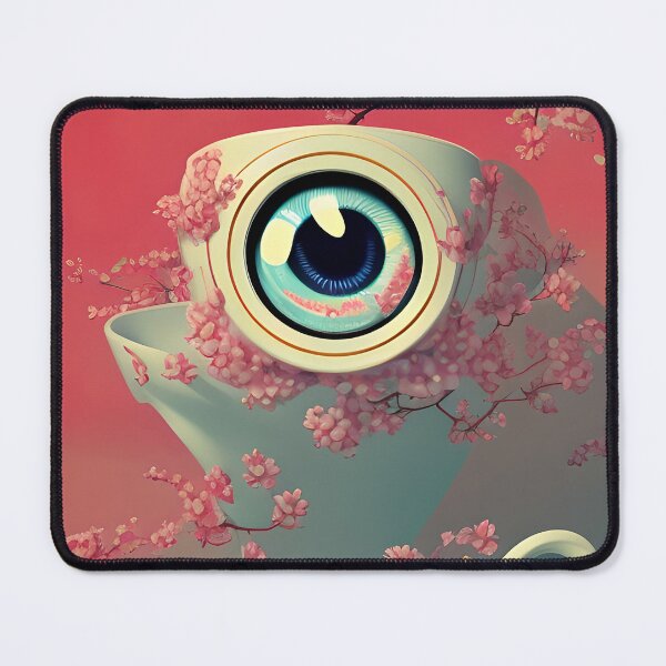 Artikelvorschau, AI Art- Kawaii Sakura Teetasse und Augapfel entworfen und verkauft von ashleafjb.