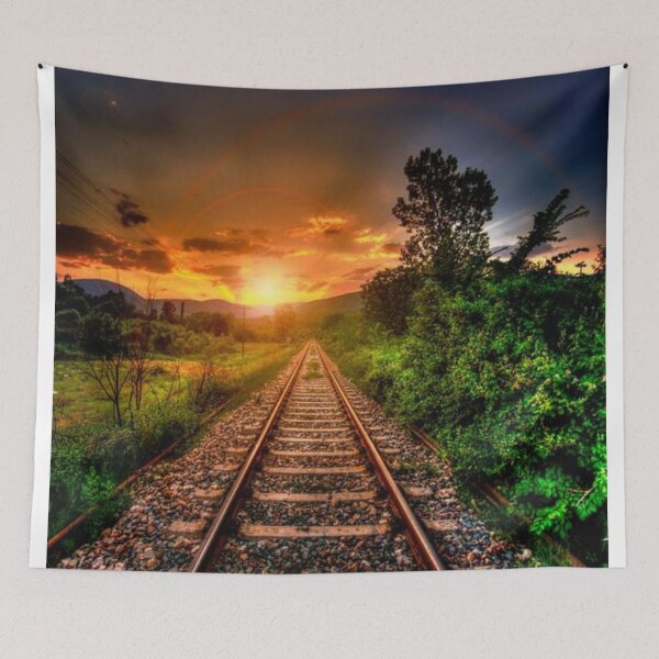 Item preview, Railroad Towards Sunset designed and sold by NengShop.