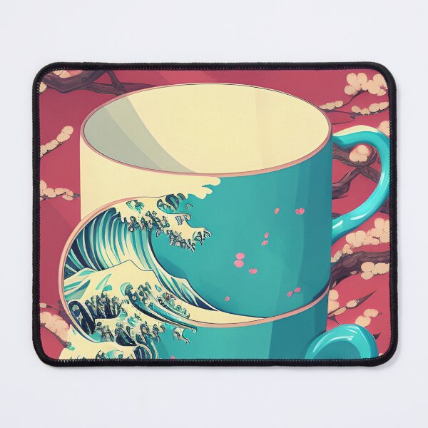 Artikelvorschau, AI Art- Kawaii Große Welle Sakura Teetasse entworfen und verkauft von ashleafjb.