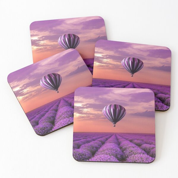 Item preview, Hot Air Balloon Over Lavender Fields designed and sold by NengShop.