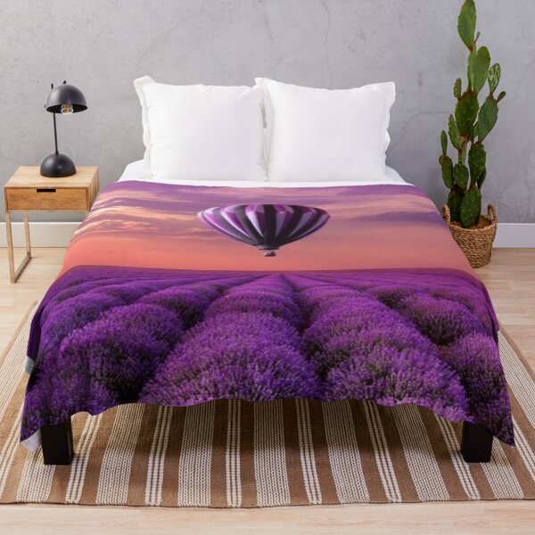 Item preview, Hot Air Balloon Over Lavender Fields designed and sold by NengShop.