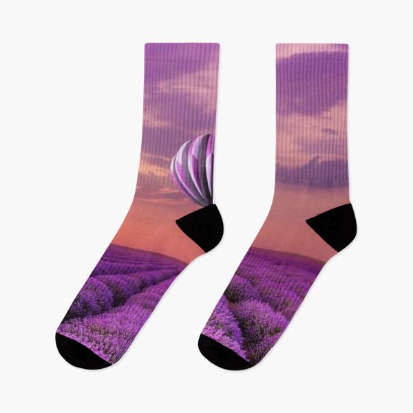 Item preview, Hot Air Balloon Over Lavender Fields designed and sold by NengShop.